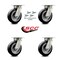 Service Caster 6 Inch Kingpinless Rubber on Aluminum Wheel Swivel Caster Set with Swivel Locks SCC-KP30S620-RAR-BSL-4 - alternate 6
